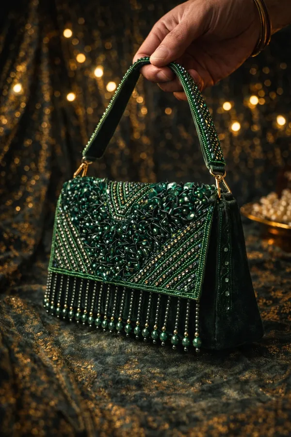 Black_Emerald_Embellished_Velvet_Party_Clutch_For_Women