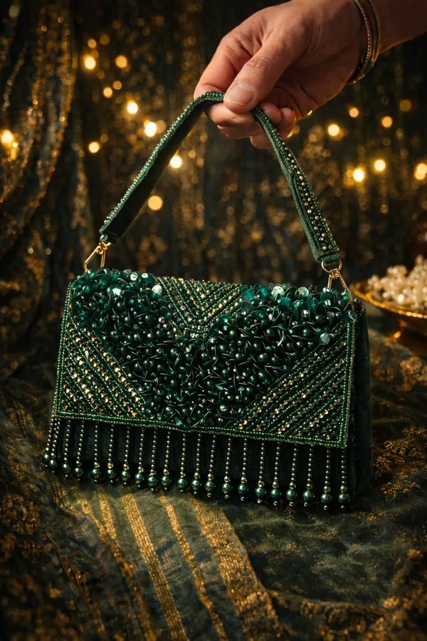 Black_Emerald_Embellished_Velvet_Party_Clutch_For_Women