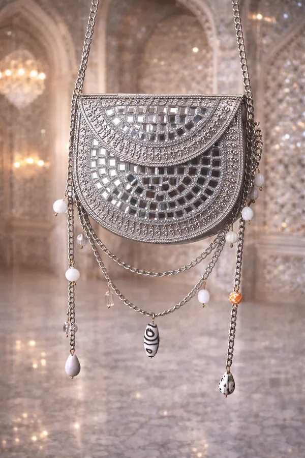 Silver_Sheesh_Mahal_Nano_Bags_Silver_Round_With_White_Beads_For_Women