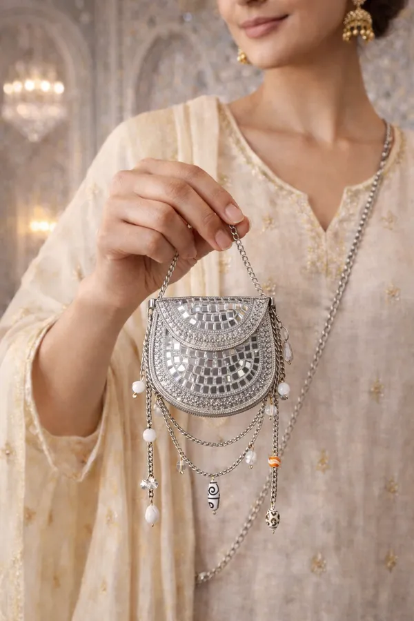 Silver_Sheesh_Mahal_Nano_Bags_Silver_Round_With_White_Beads_For_Women