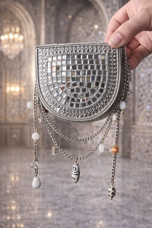 Silver_Sheesh_Mahal_Nano_Bags_Silver_Round_With_White_Beads_For_Women