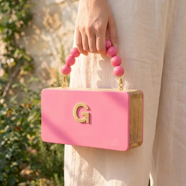 Rosepink__Personalized_Wooden_Clutch_In_Beaded_Handle_For_Women