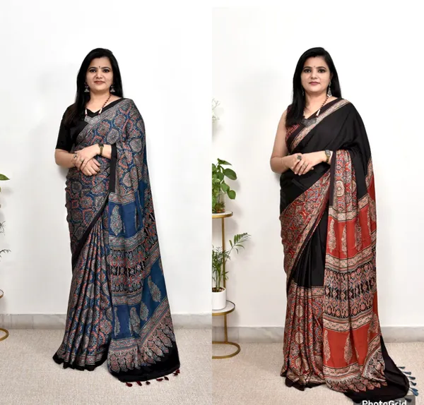 Multicolor_Ajrakh_Modal_Silk_Saree_Combo_Set_Pack_Of_2