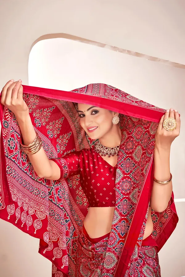 Red_Ajrakh_Printed_Soft_Modal_Silk_Natural_Print_Saree