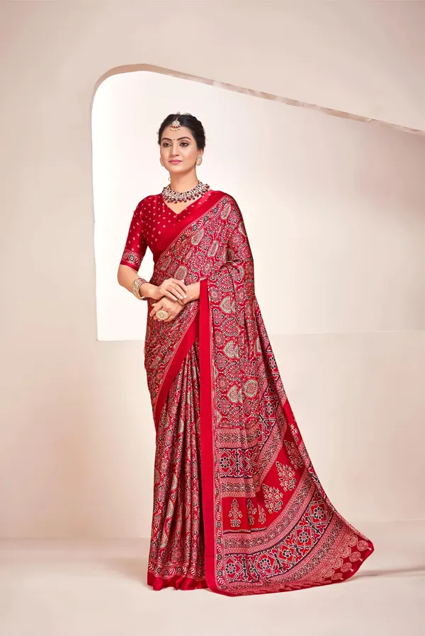Red_Ajrakh_Printed_Soft_Modal_Silk_Natural_Print_Saree