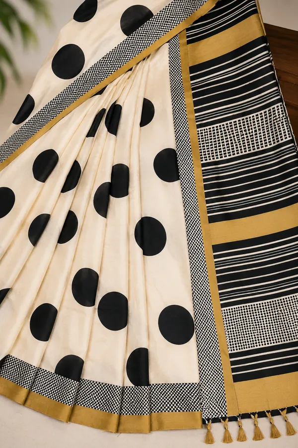 Black_And_Cream_Ajrakh_Modal_Silk_Saree