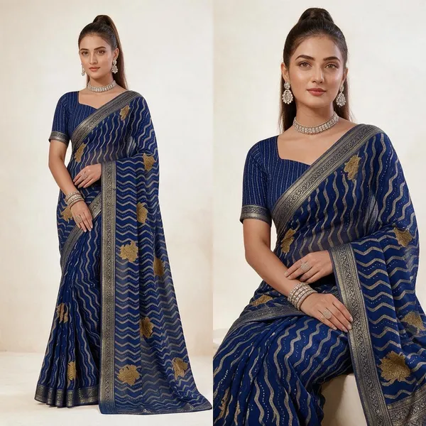Blue_Printed_Saree_For_Women