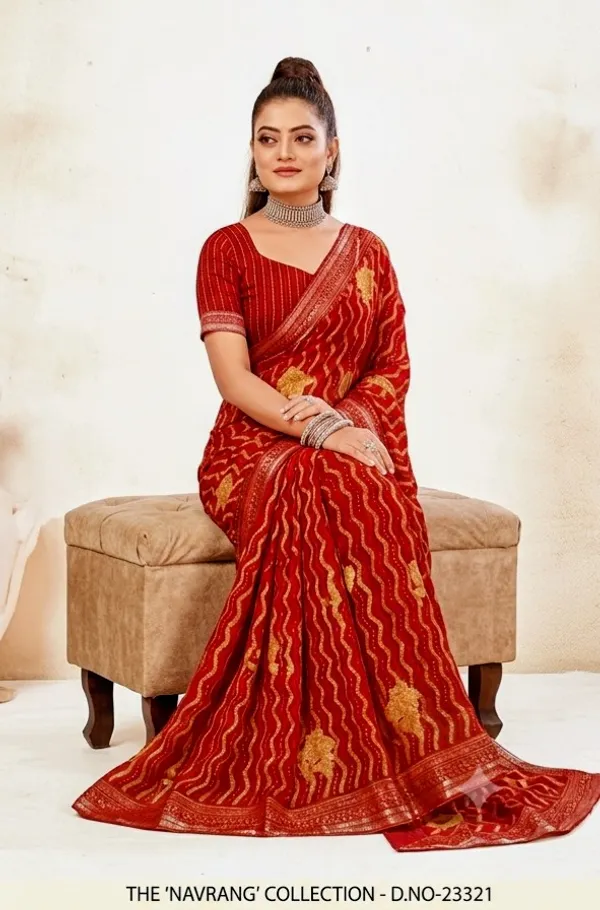 Red_Printed_Saree_For_Women