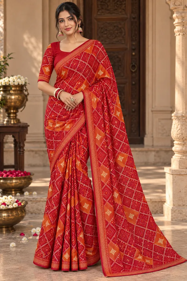 Red_Geometric_Print_Saree_for_Women