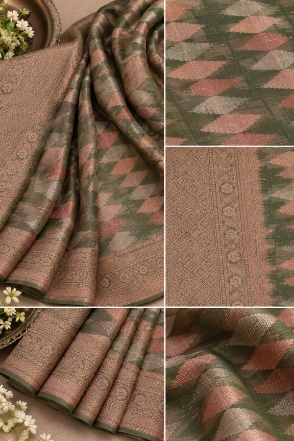 Green_Georgette_Geometric_Print_Saree_For_Women