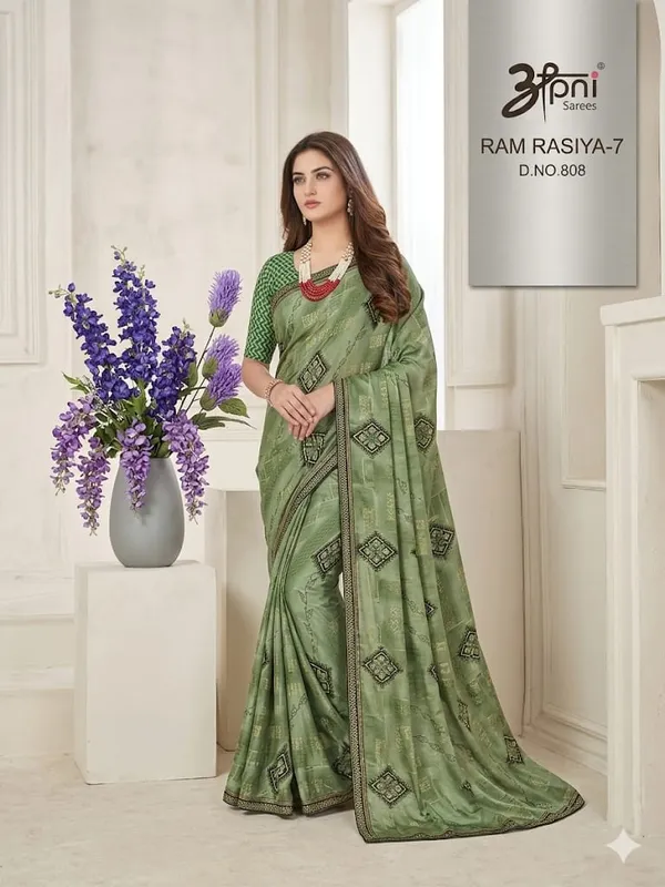 Olive_Green_Georgette_Saree_For_Women