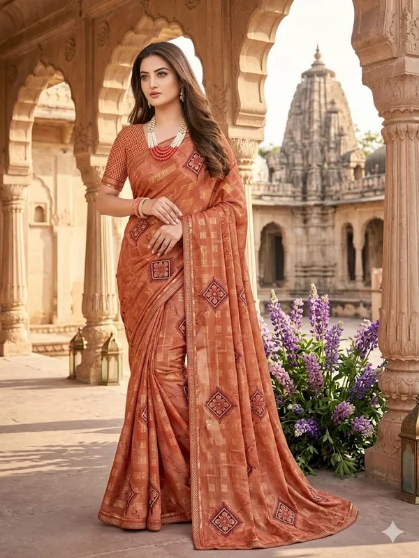 Orange_Georgette_Saree_For_Women