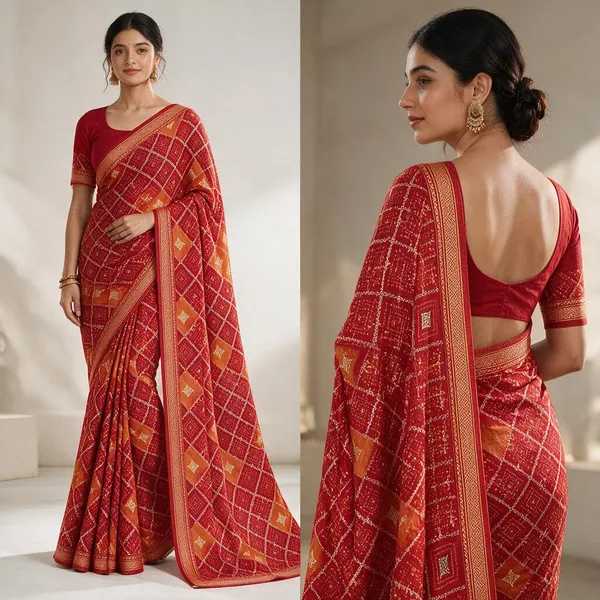 Red_Geometric_Print_Saree_for_Women