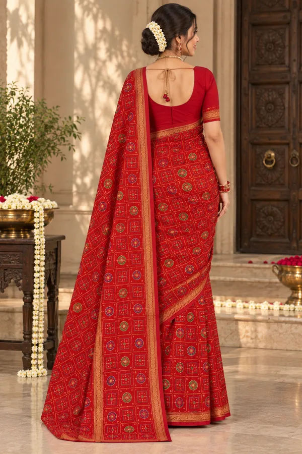 Red_Printed_Saree_For_Women