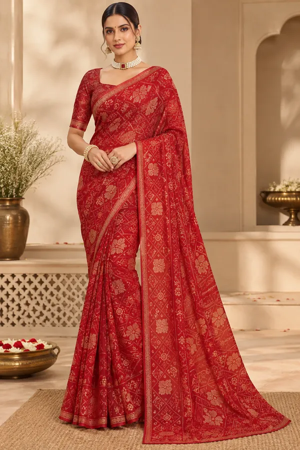 Red_Floral_Print_Saree_for_Women