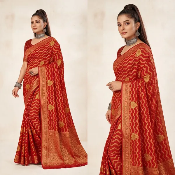 Red_Patterned_Traditional_Saree_for_Women