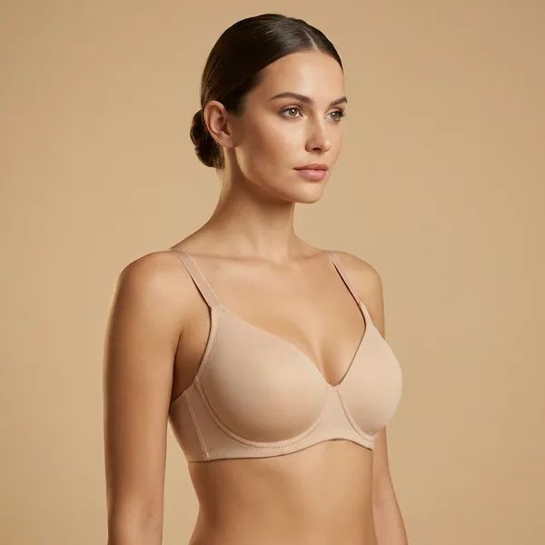 Warm_Taupe_Nylon_And_Spandex_Bra_For_Women