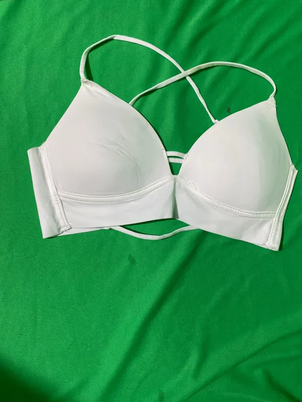 White_Nylon_And_Spandex_Bra_For_Women