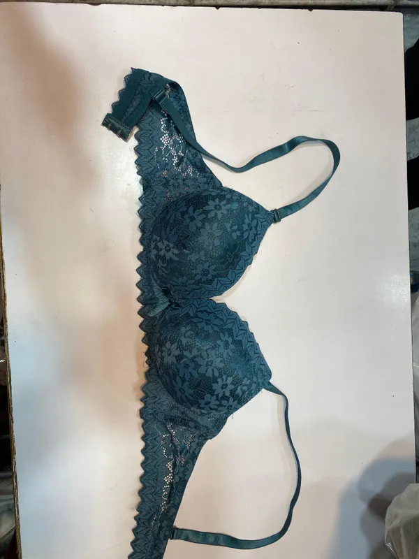 Ocean_Teal_Nylon_And_Spandex_Bralette_And_Bra_Set_For_Women
