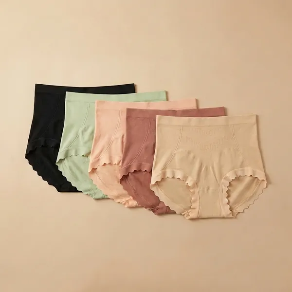 Multicolor_Nylon_And_Spandex_Underwear_For_Women_(Pack_of_5)