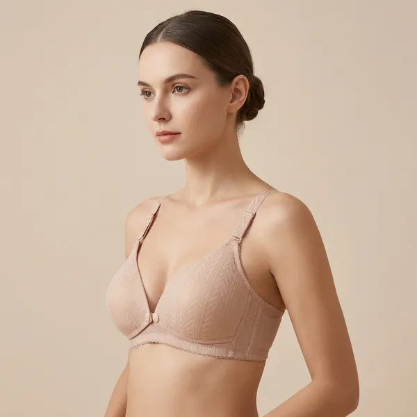 Warm_Beige_Nylon_And_Spandex_Bra_For_Women