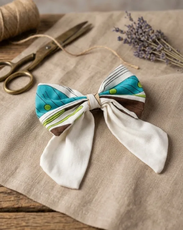 White_Cotton_Linen_Spring_Blossom_Oversized_Sailor_Bow_Clip_For_Women