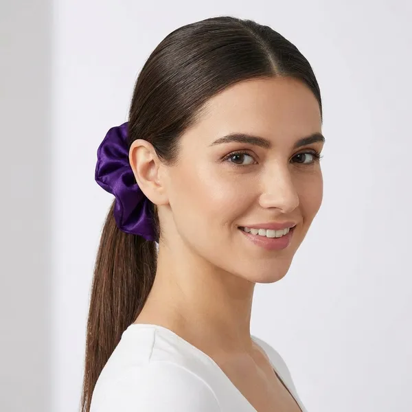 Purple_and_Navy_Blue__Cotton_Linen_Deep_Satin_Scrunchie_For_Women_(Pack_Of_4)