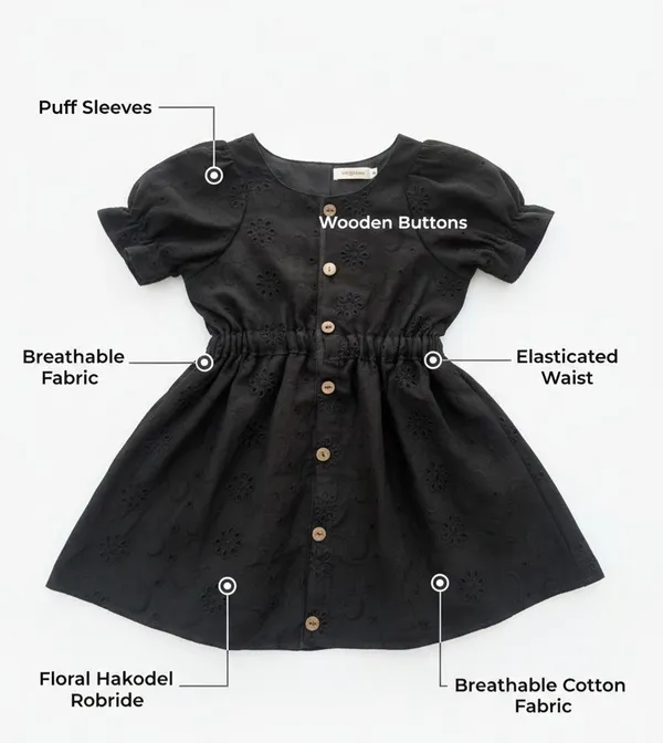 Black_Hakoba_Cotton_Toddler_Dress(summer_wear)