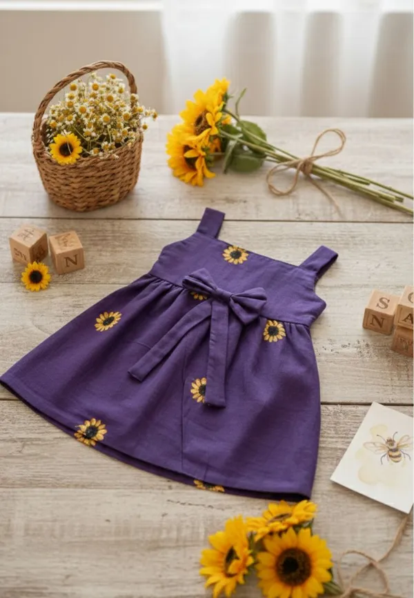 Purple_Summer_Sunflower_Charm_cotton_Frock