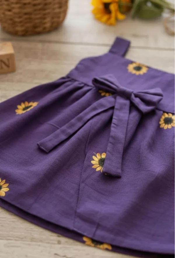 Purple_Summer_Sunflower_Charm_cotton_Frock