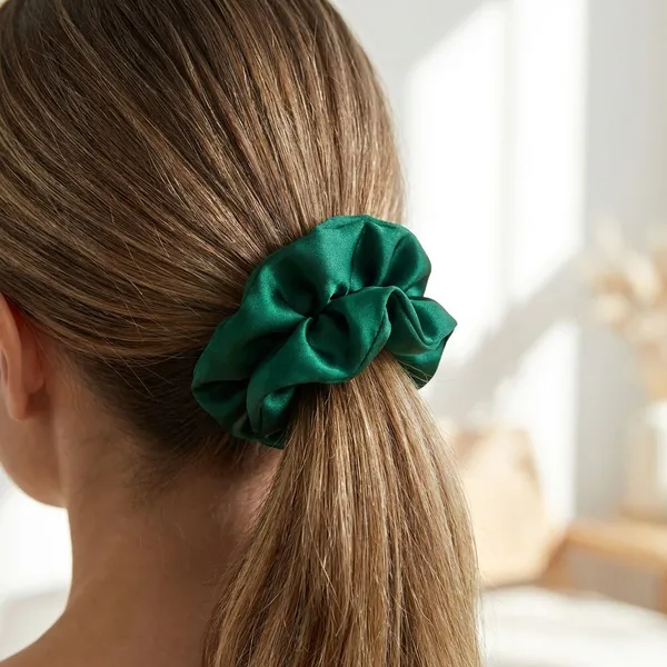 Green_and_Grey_Cotton_Linen_Emerald_Satin_and_Midnight__Scrunchie_For_Women_(Pack_Of_3)