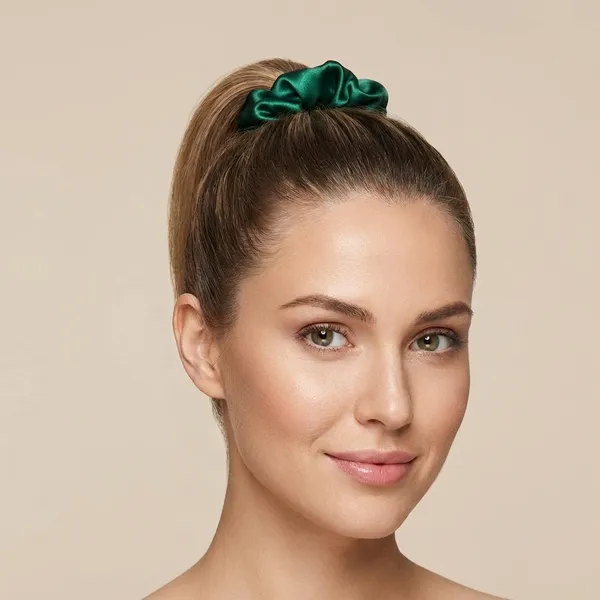 Green_and_Grey_Cotton_Linen_Emerald_Satin_and_Midnight__Scrunchie_For_Women_(Pack_Of_3)
