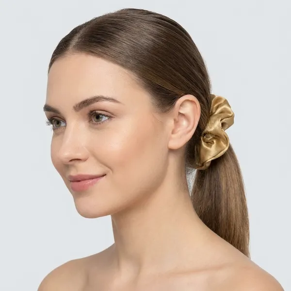 Golden_Cotton_Linen_Bronze_Satin_Scrunchie_For_Women_(Pack_Of_2)