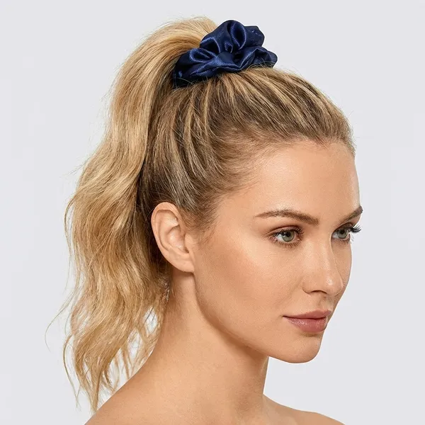 Purple_and_Navy_Blue__Cotton_Linen_Deep_Satin_Scrunchie_For_Women_(Pack_Of_4)