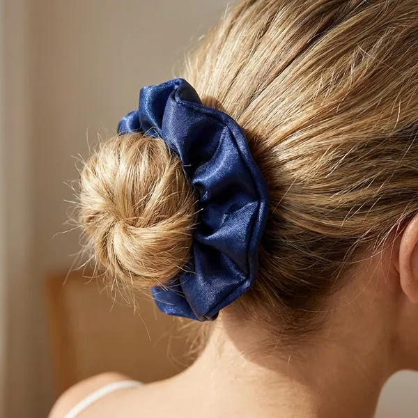 Purple_and_Navy_Blue__Cotton_Linen_Deep_Satin_Scrunchie_For_Women_(Pack_Of_4)