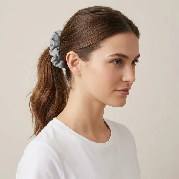 Green_and_Grey_Cotton_Linen_Emerald_Satin_and_Midnight__Scrunchie_For_Women_(Pack_Of_3)