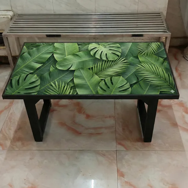 Multicolor_3D_Tropical_Emerald_Leaf_Foldable_Epoxy_Resin_Table_For_Home_decor