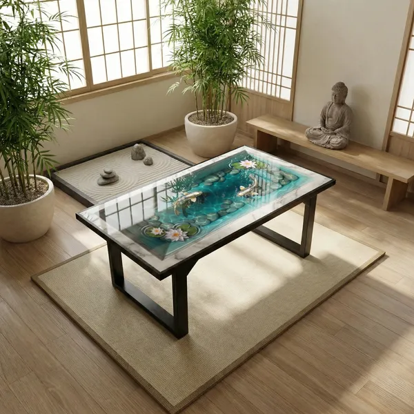 Multicolor_3D_Serene_Koi_Lotus_Marble_Frame_Foldable_Epoxy_Resin_Table_For_Home_decor