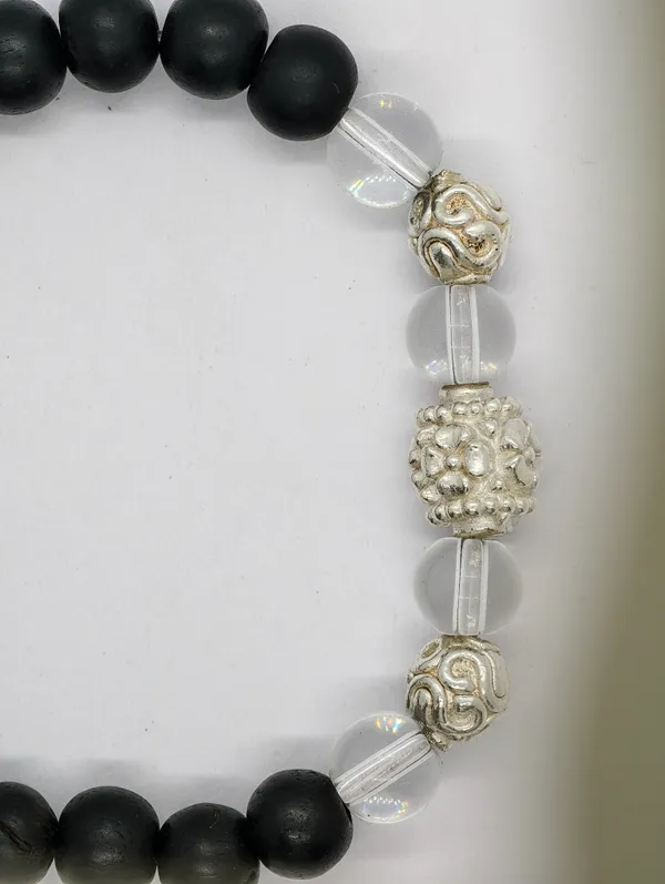 Silver_And_Black_Karungali_Band_8_Mm_Beads_Spiritual_Wrist_Band