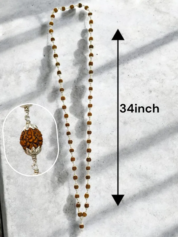 Silver_And_Brown_Rudraksha_Mala_54_Beads_8_Mm_Meditation_Jap_Mala
