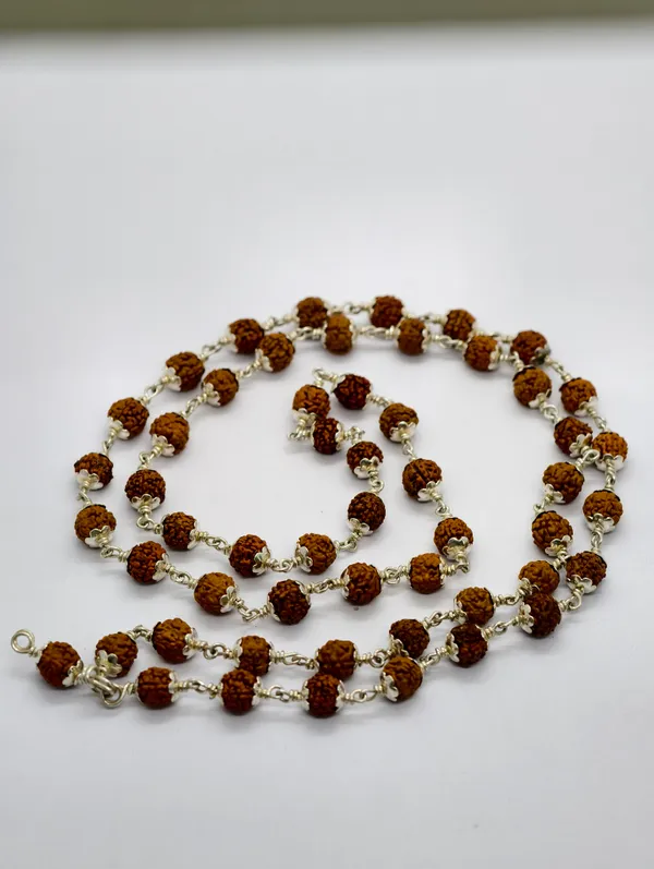 Silver_And_Brown_Rudraksha_Mala_54_Beads_6_Mm_Meditation_Jap_Mala