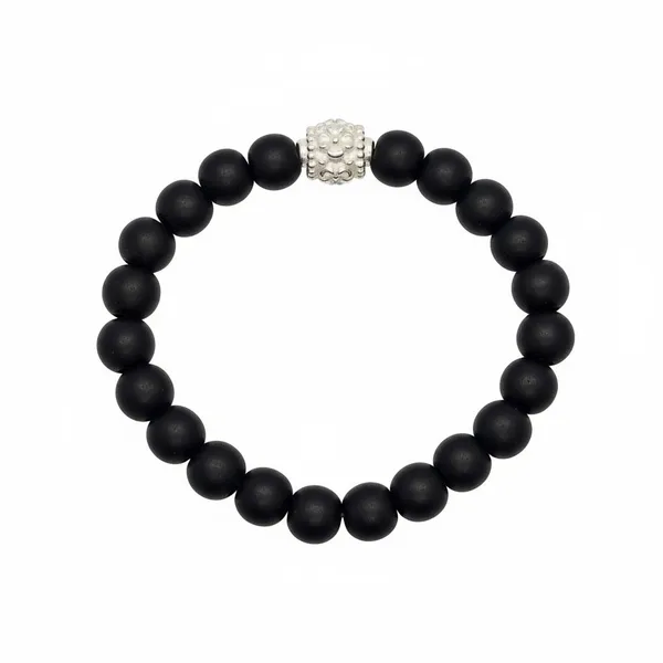 Silver_And_Black_Karungali_Band_30_Beads_8_Mm_Spiritual_Wrist_Band