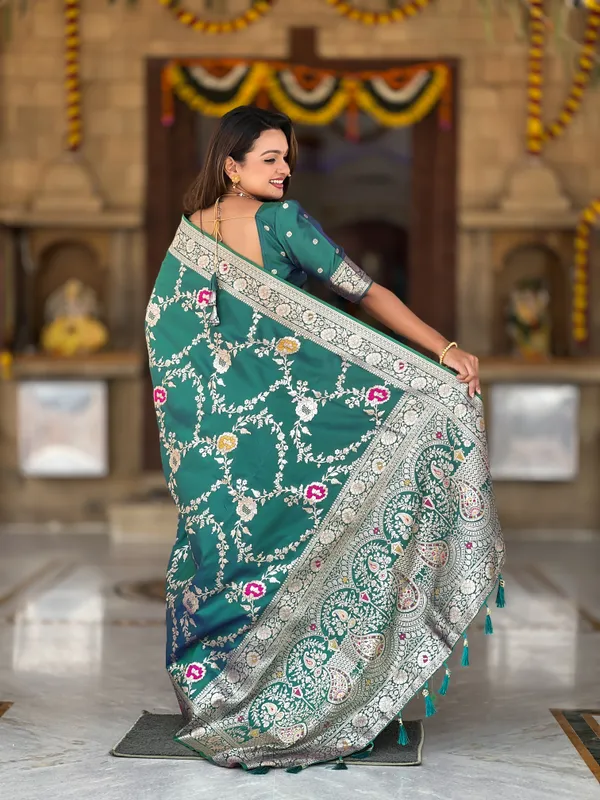 Rama_Soft_Banarasi_Silk_Saree_With_Zari_Weaving_Meenakari_Touchup_Design_All_Over_The_Saree_And_Meenakari_Weaving_Rich_Pallu_For_Women
