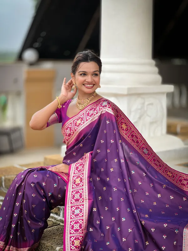 Purple_Soft_Banarasi_Silk_Saree_With_Zari_Weaving_Meenakari_Touchup_Design_All_Over_The_Saree_And_Meenakari_Weaving_Rich_Pallu_For_Women