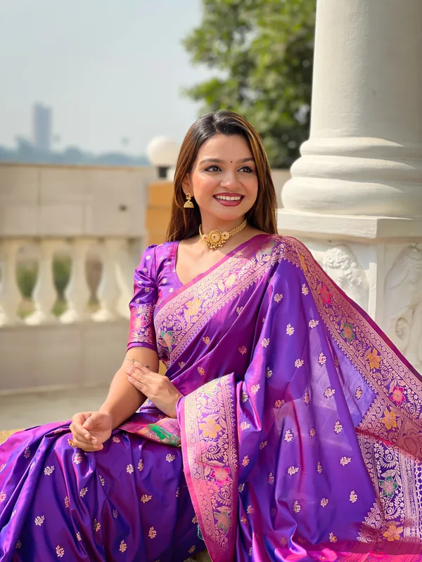 Violet_Soft_Banarasi_Silk_Saree_With_Zari_Weaving_Meenakari_Touchup_Design_All_Over_The_Saree_And_Meenakari_Weaving_Rich_Pallu_For_Women