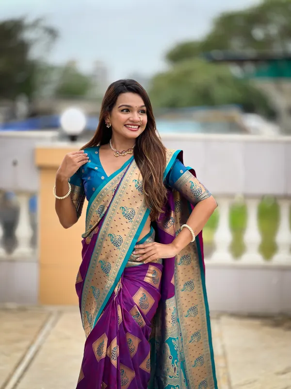 Magenta_Soft_Banarasi_Silk_Saree_With_Zari_Weaving_Meenakari_Design_All_Over_The_Saree_And_Contrast_Weaving_Rich_Pallu_With_Contrast_Weaving_Border_And_Tassels_Attached_At_Pallu_And_Blouse_For_Women