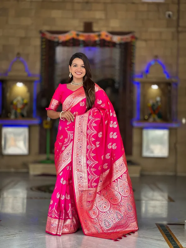 Rani_Pink_Soft_Banarasi_Silk_Saree_With_Zari_Weaving_Meenakari_Touchup_Design_All_Over_The_Saree_And_Meenakari_Weaving_Rich_Pallu_For_Women