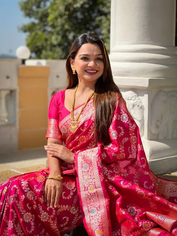 Rani_Pink_Soft_Banarasi_Silk_Saree_With_Zari_Weaving_Meenakari_Touchup_Design_All_Over_The_Saree_And_Meenakari_Weaving_Rich_Pallu_For_Women