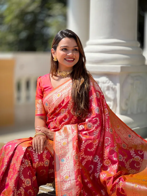 Gajri_Pink_Soft_Banarasi_Silk_Saree_With_Zari_Weaving_Meenakari_Touchup_Design_All_Over_The_Saree_And_Meenakari_Weaving_Rich_Pallu_For_Women
