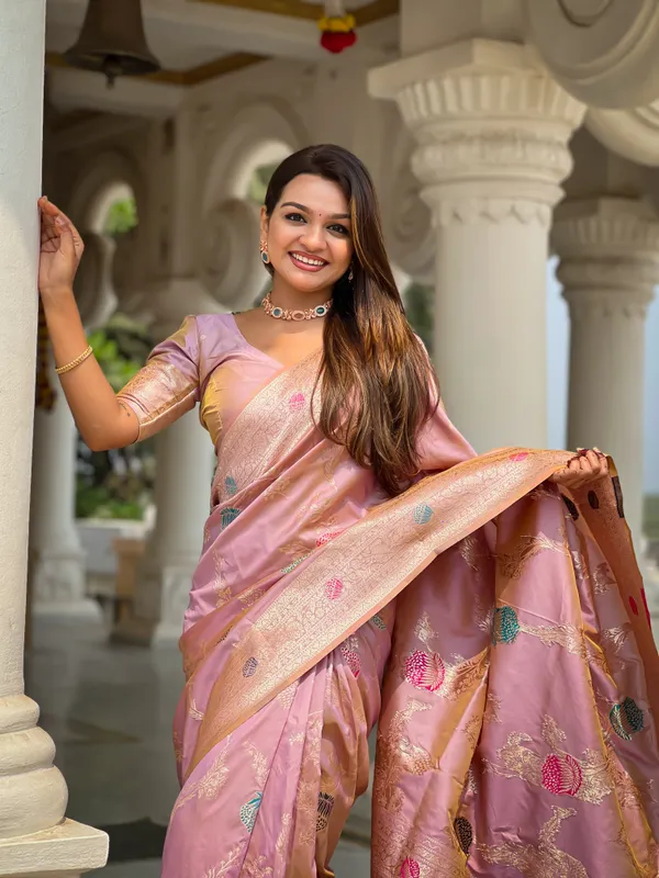 Lavender_Soft_Banarasi_Silk_Saree_With_Zari_Weaving_Meenakari_Touchup_Design_All_Over_The_Saree_And_Meenakari_Weaving_Rich_Pallu_For_Women